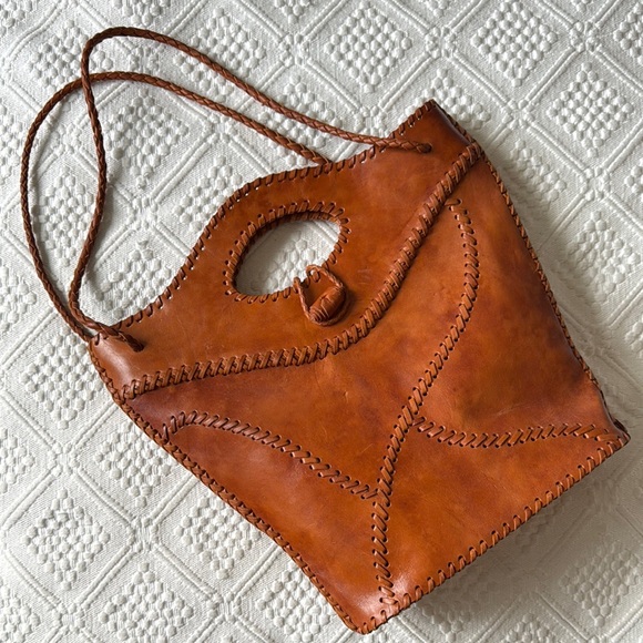 Handbags - Handcrafted Tan Leather Tote Bucket Bag